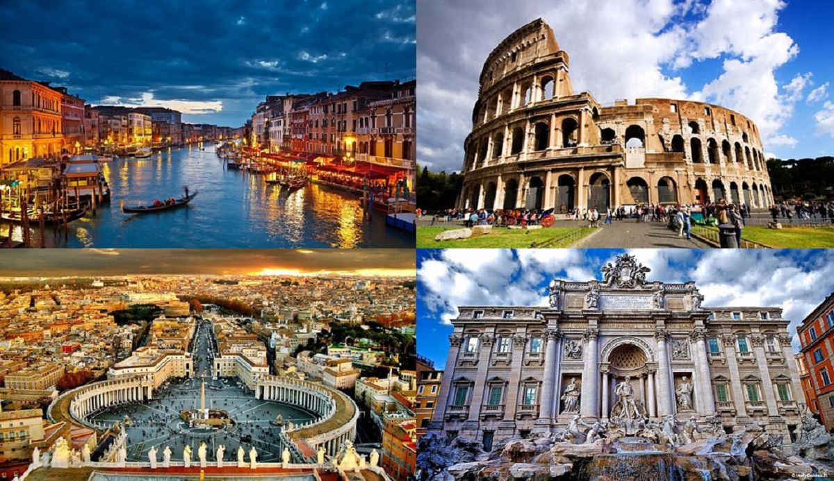 Найди страну италия. Италия коллаж. Италия достопримечательности коллаж. Рим коллаж. Культурное наследие Италии.